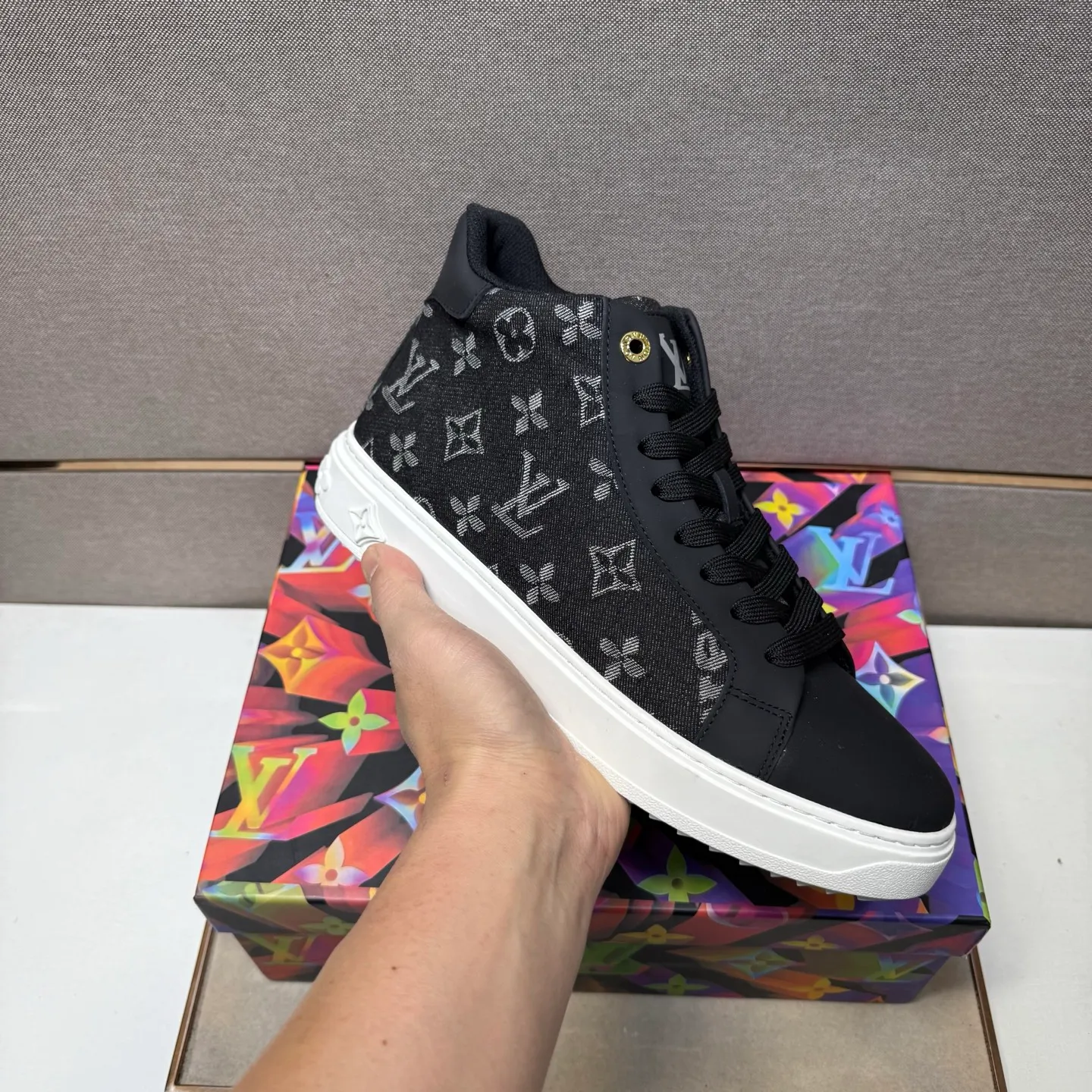 Men's men's shoes 💰pp560 [LV～] Men's casual high-top shoes 2025z cabinet sales simultaneously 🔶Size: 38-44#️⃣ 🔷4 colors🔜The upper is made of multi-material splicing➕Mesh lining, comfortable and breathable, sole: original comfortable and wear-resistant outsole, ⚠️real thing📱photographed🎬real thing is better📢📢📢